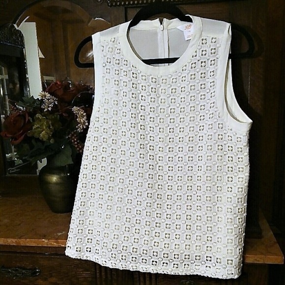 Joe Fresh Tops - Lace Overlay Sleeveless Blouse L *